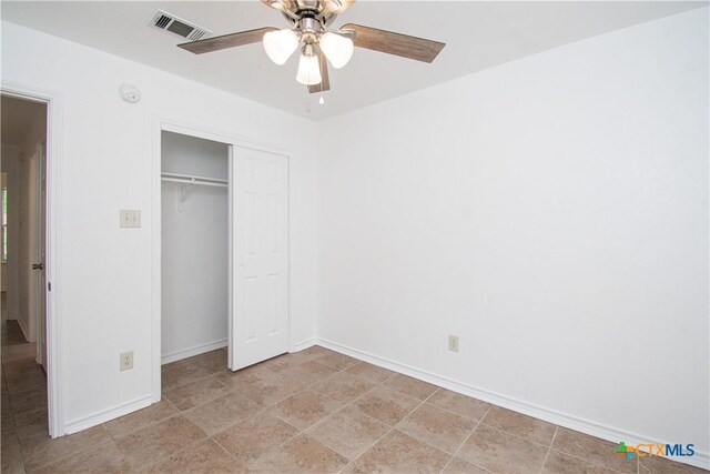 5111 Warwicke Dr, Temple, TX 76502 - unfurnished bedroom with a closet, baseboards, and a ceiling fan