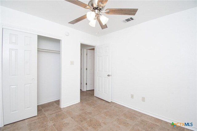 5111 Warwicke Dr, Temple, TX 76502 - unfurnished bedroom featuring baseboards, a closet, and ceiling fan