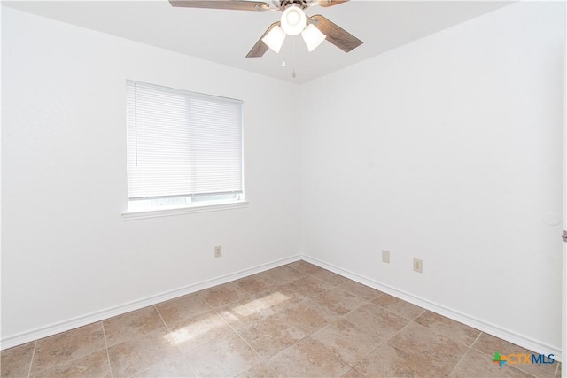 5111 Warwicke Dr, Temple, TX 76502 - spare room featuring ceiling fan and baseboards