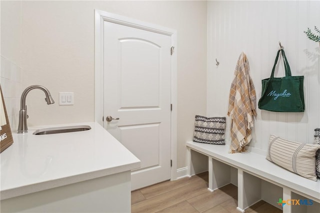 1702 Kellan Dr, Salado, TX 76571 - mudroom with a sink and light wood-type flooring
