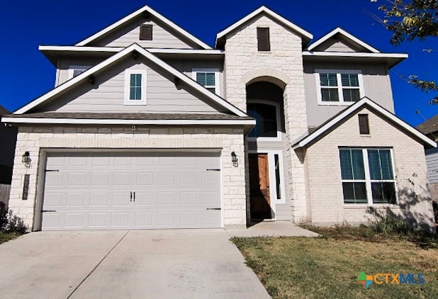 craftsman inspired home featuring a garage