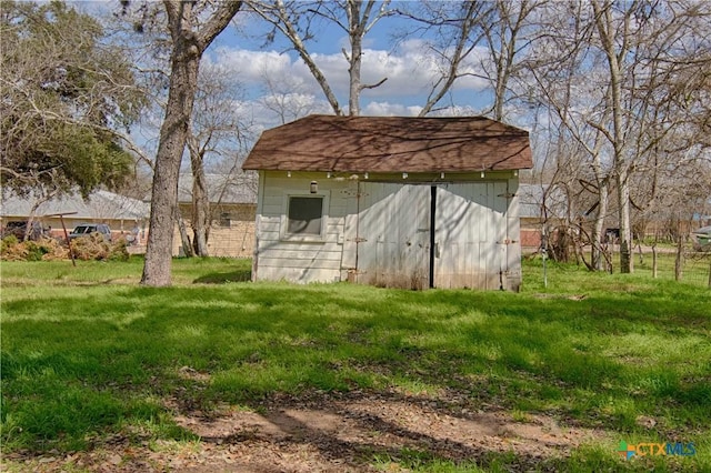 view of shed