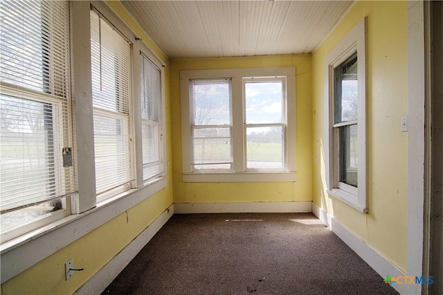 view of unfurnished sunroom