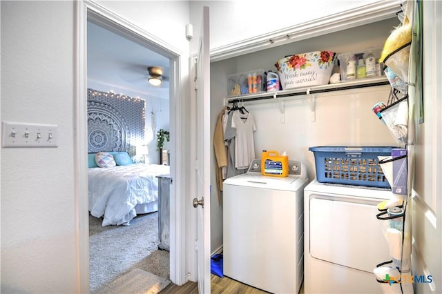 washroom with separate washer and dryer