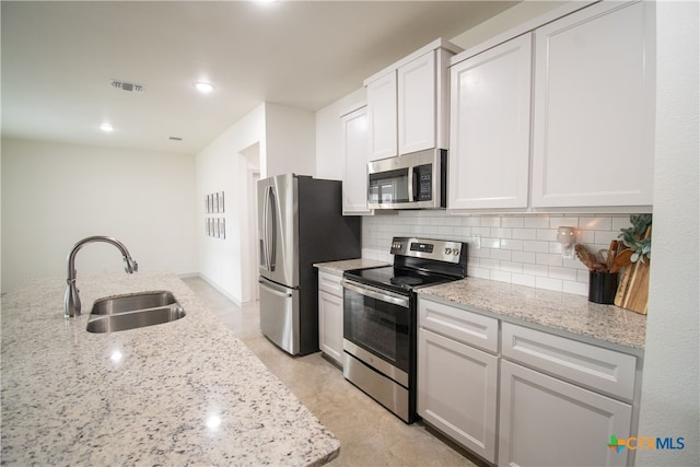 kitchen featuring white cabinetry, sink, and stainless steel appliances