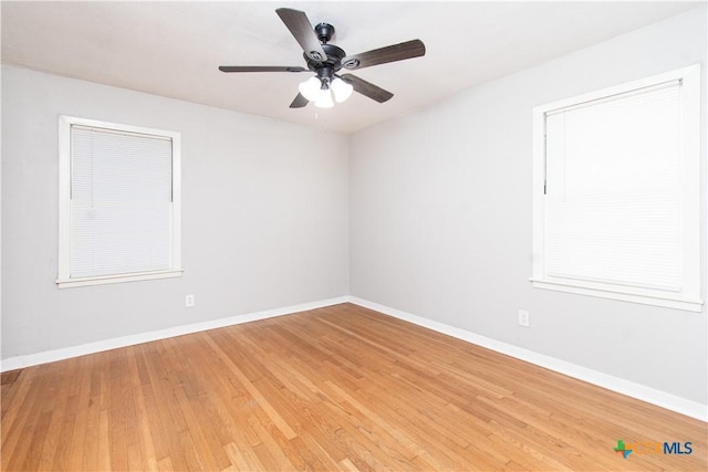 1902 S 41st St, Temple, TX 76504 - empty room with light wood-style flooring, baseboards, and a ceiling fan