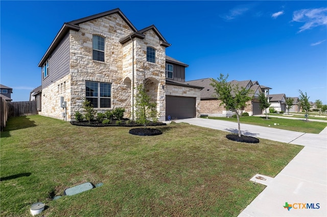 427 Bluejack Way, Hutto, TX 78634 - view of front of property with stone siding, driveway, and a garage