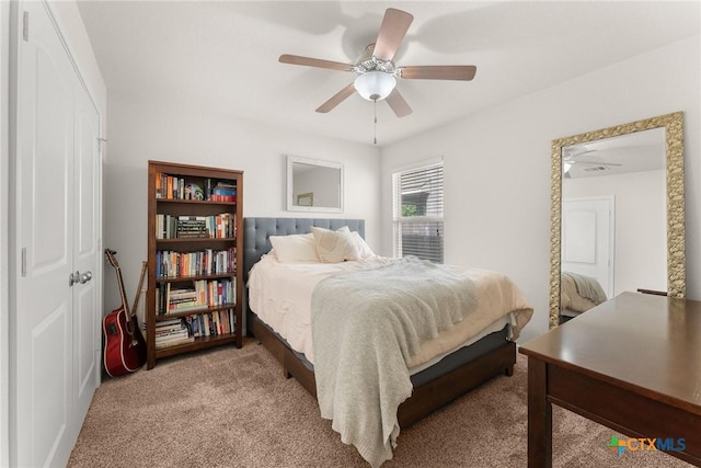 7805 Northgate Loop, Temple, TX 76502 - bedroom with light carpet and ceiling fan