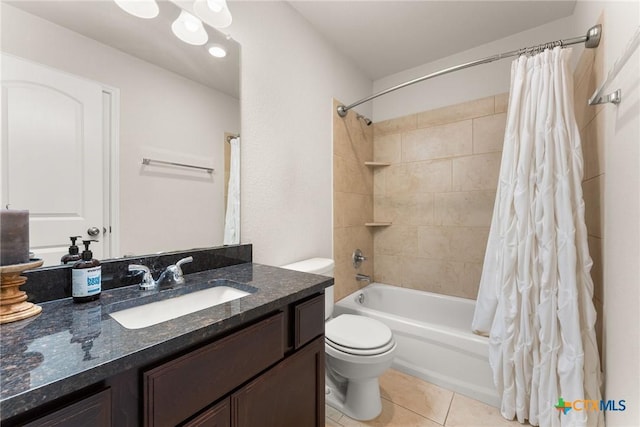 7805 Northgate Loop, Temple, TX 76502 - bathroom with vanity, shower / bathtub combination with curtain, and tile patterned flooring