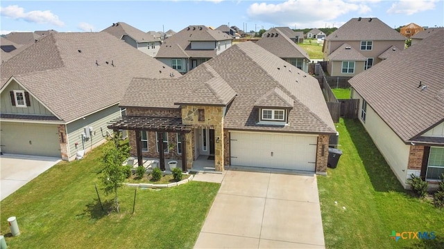 7005 Mcgregor Loop, Killeen, TX 76549 - view of front of house with a residential view, brick siding, concrete driveway, and a shingled roof