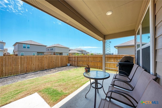 view of patio with grilling area