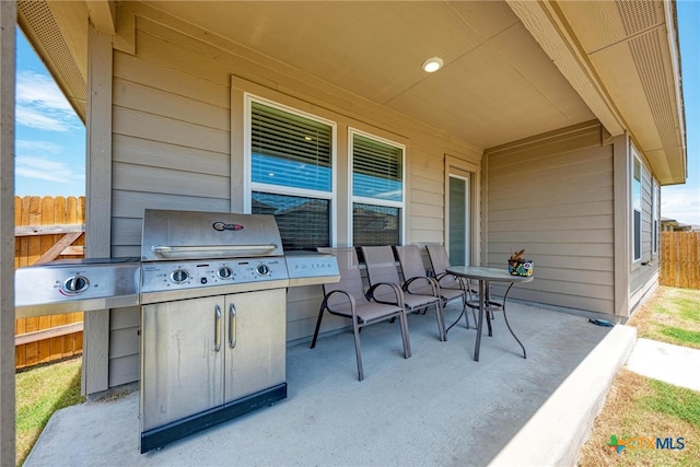 view of patio / terrace featuring area for grilling