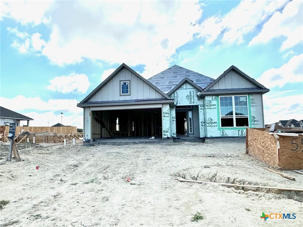 view of unfinished property