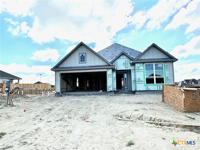 view of unfinished property