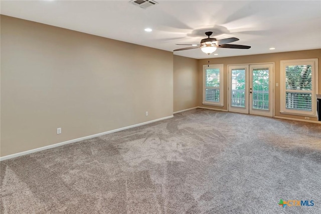608 Chimney Rock Dr, Victoria, TX 77904 - carpeted spare room with baseboards, a ceiling fan, and recessed lighting