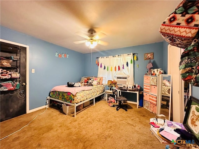27 County Road 398, TX 77987 - bedroom with ceiling fan, carpet, and baseboards