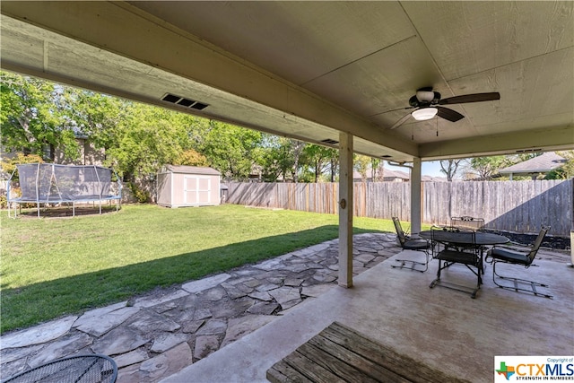 view of patio / terrace featuring a trampoline