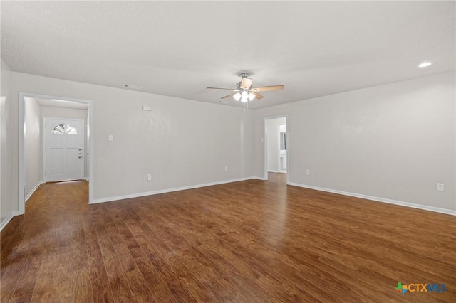 906 Laurie Ln, Copperas Cove, TX 76522 - empty room with a ceiling fan and wood finished floors
