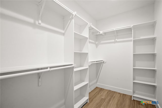 walk in closet featuring hardwood / wood-style floors