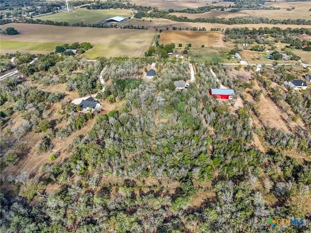 drone / aerial view with a rural view