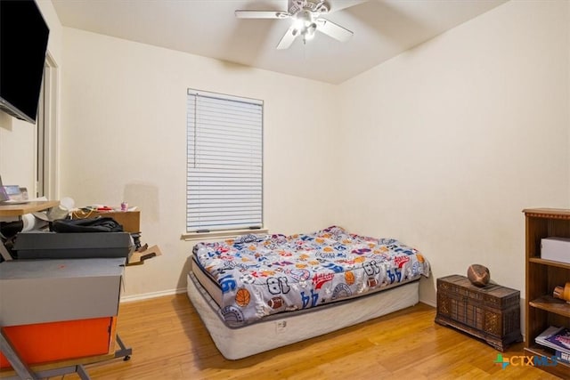 216 Pullman Place Blvd, Temple, TX 76502 - bedroom featuring wood finished floors, baseboards, and a ceiling fan