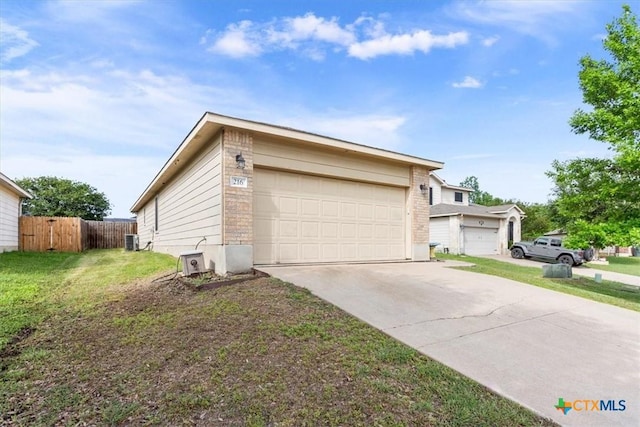 216 Pullman Place Blvd, Temple, TX 76502 - view of side of home featuring concrete driveway, a garage, and cooling unit