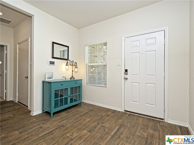 foyer featuring dark hardwood / wood-style flooring