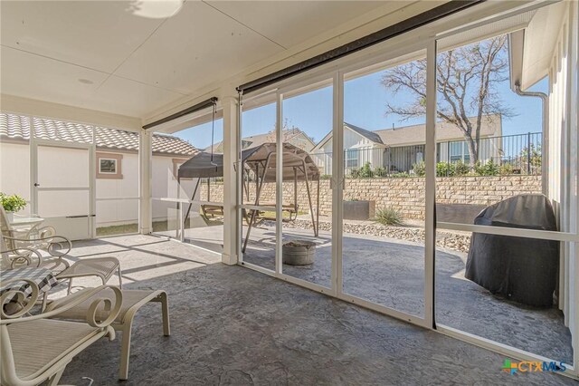 view of unfurnished sunroom