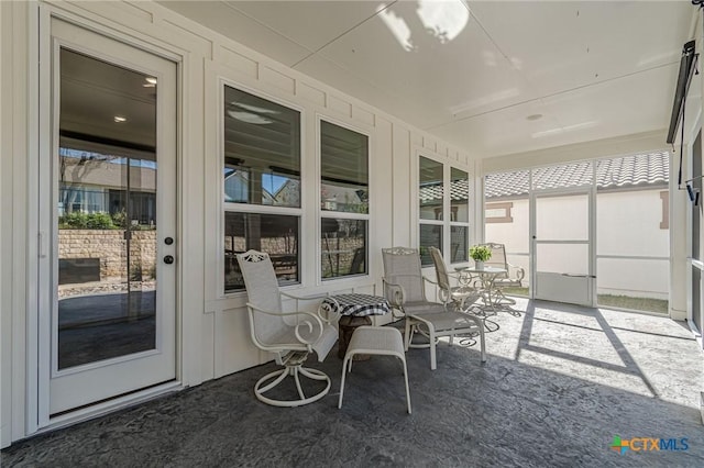 view of unfurnished sunroom