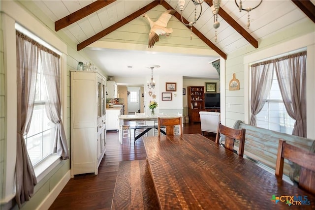 24135 State Highway 172, Port Lavaca, TX 77979 - dining space with dark wood-style flooring and a chandelier