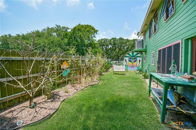 view of yard with sink