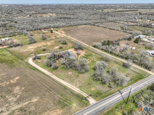 aerial view with a rural view