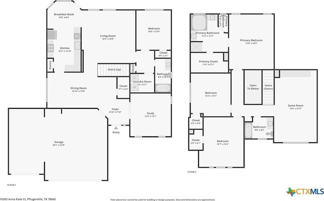 19303 Anna Kate Ct, Pflugerville, TX 78660 - home floor plan
