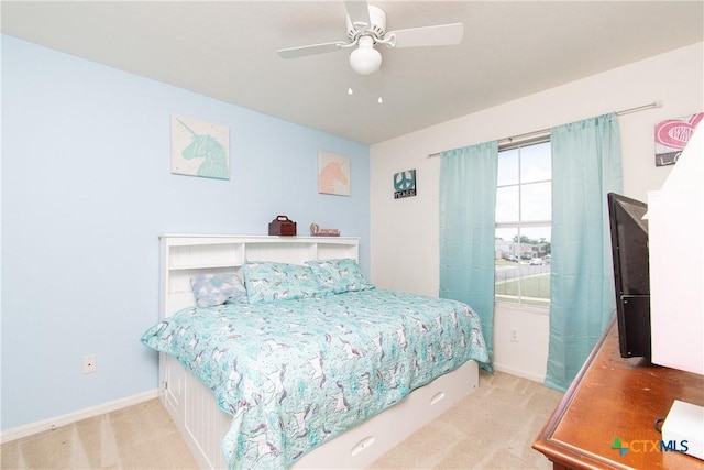 2409 Eppinette Dr, Killeen, TX 76542 - bedroom with carpet floors, baseboards, and ceiling fan