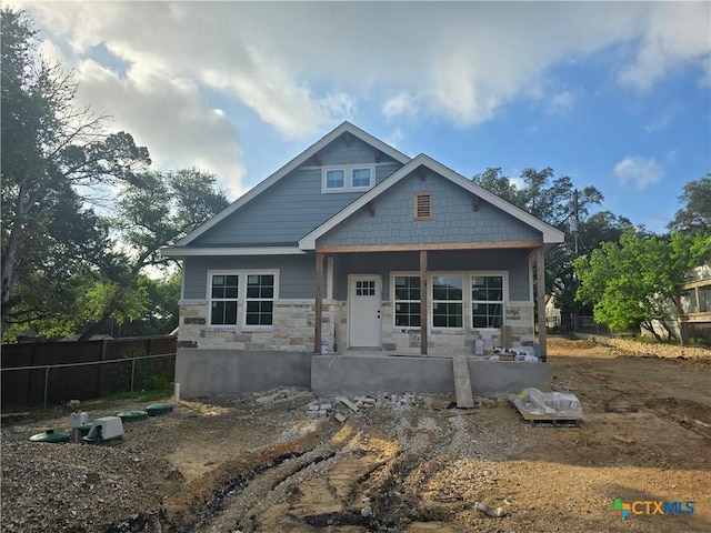 1420 Canyon Bnd, Canyon Lake, TX 78133 - view of front of home with stone siding and covered porch