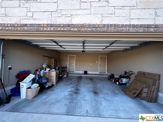 view of garage