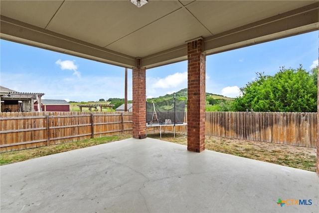 view of patio featuring a trampoline