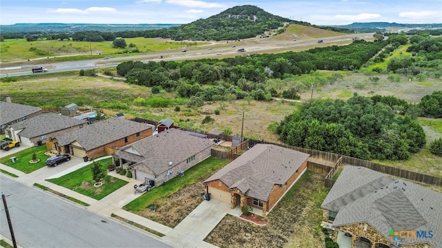 aerial view featuring a mountain view