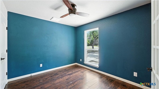543 Scenic Terrace Dr, Canyon Lake, TX 78133 - unfurnished room featuring ceiling fan and wood finished floors