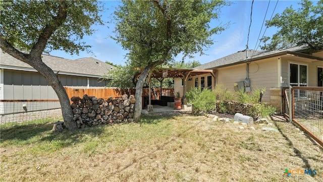 543 Scenic Terrace Dr, Canyon Lake, TX 78133 - view of yard with a pergola