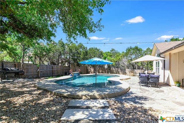 view of pool with a patio area