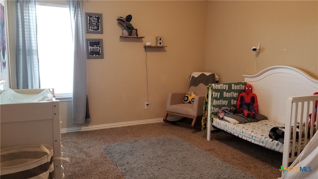 view of carpeted bedroom