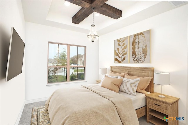 1386 Lyme Park, Bulverde, TX 78163 - bedroom featuring carpet flooring, beam ceiling, recessed lighting, and coffered ceiling