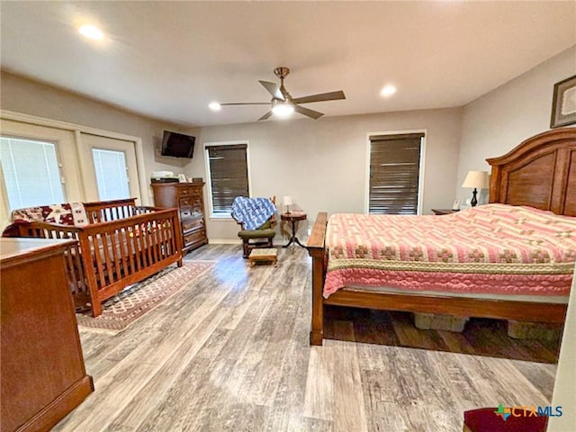 bedroom featuring hardwood / wood-style flooring