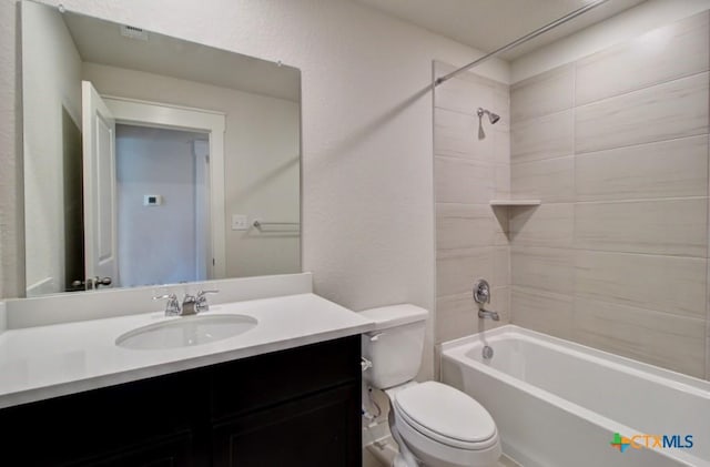 980 Gray Cloud Dr, New Braunfels, TX 78130 - full bath featuring toilet, vanity, and shower / washtub combination