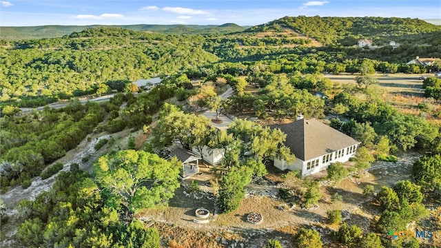 bird's eye view featuring a mountain view