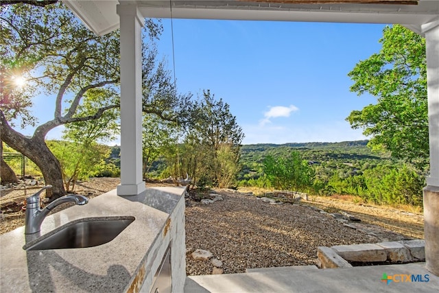 view of yard featuring sink