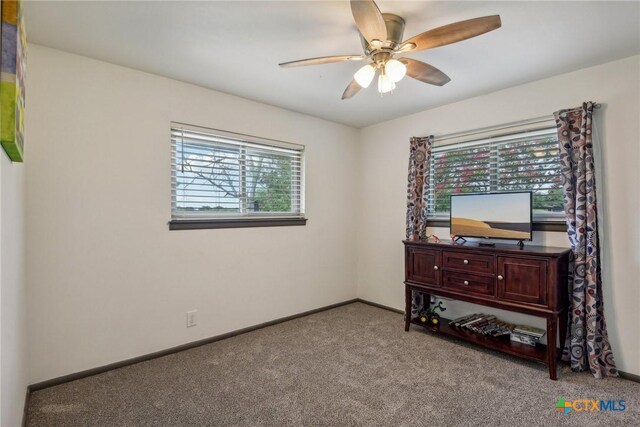 1035 Pine Meadow Rd, Seguin, TX 78155 - bedroom featuring carpet floors, baseboards, and ceiling fan