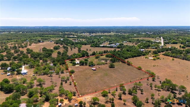 395 Dale Ln, Dale, TX 78616 - overview of rural landscape with property parcel outlined