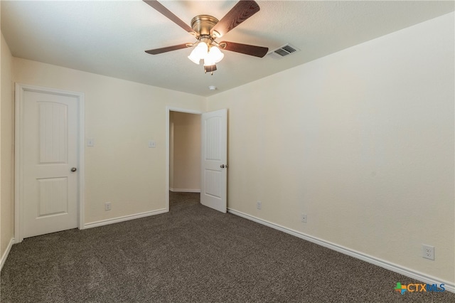 interior space featuring ceiling fan